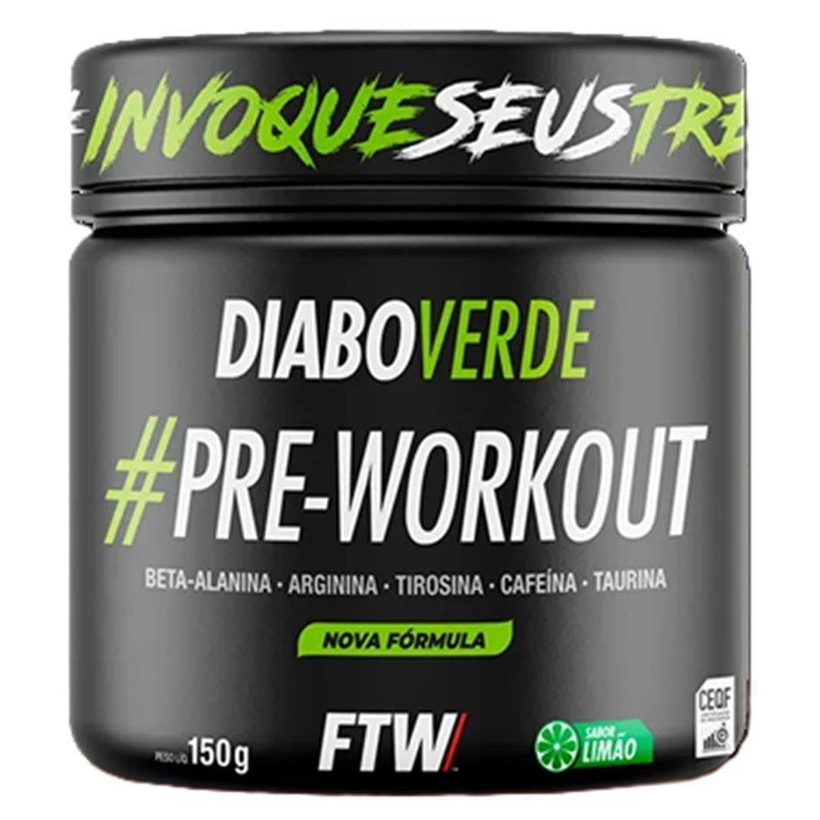 Pré-Workout Diabo Verde Sabor Limão Fitoway 150g
